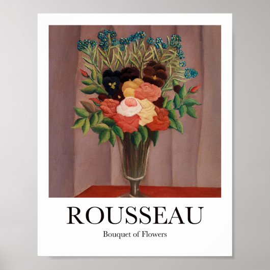 Bouquet der Blume von Henri Rousseau Poster (Vorne)