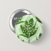 Bouquet der Lilie des Tales Blume auf grün Button (Vorne & Hinten)