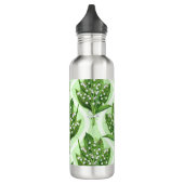 Bouquet der Lilie des Tales Blume auf grün Edelstahlflasche (Links)