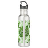 Bouquet der Lilie des Tales Blume auf grün Edelstahlflasche (Rückseite)