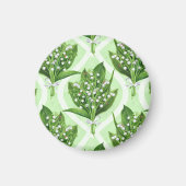 Bouquet der Lilie des Tales Blume auf grün Magnet (Vorne)