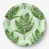 Bouquet der Lilie des Tales Blume auf grün Pappteller (Vorderseite)