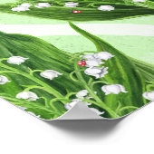 Bouquet der Lilie des Tales Blume auf grün Poster (Ecke)