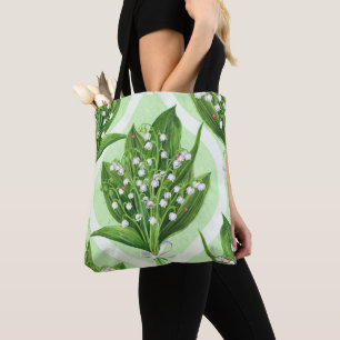 Bouquet der Lilie des Tales Blume auf grün Tasche