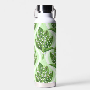 Bouquet der Lilie des Tales Blume auf grün Trinkflasche