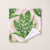 Bouquet der Lilie des Tals Blume auf rosa Badhandtuch Set (Waschlappen)