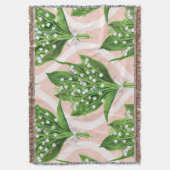 Bouquet der Lilie des Tals Blume auf rosa Decke (Vorderseite Vertikal)