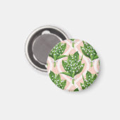 Bouquet der Lilie des Tals Blume auf rosa Magnet (Vorderseite/Rückseite)