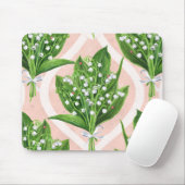 Bouquet der Lilie des Tals Blume auf rosa Mousepad (Mit Mouse)