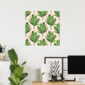 Bouquet der Lilie des Tals Blume auf rosa Poster (Heimbüro)