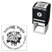 Bouquet der Peonies Name Rücksendeadresse Permastempel (Beispiel)