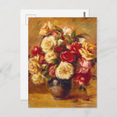 Bouquet der Rose, Auguste Renoir Postkarte (Vorne/Hinten)
