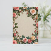 Bouquet der Rose Blume Hochzeit Einladung (Stehend Vorderseite)