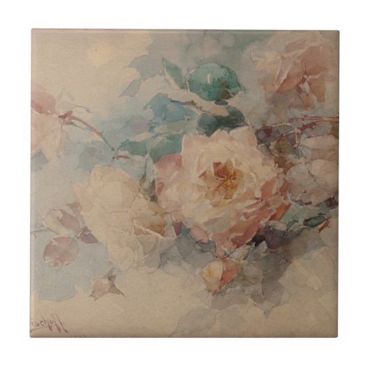 Bouquet der Rose - Franz Bischoff Fliese (Vorderseite)