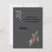 Bouquet der Rose Gefallen Tags Einladung (Rückseite)