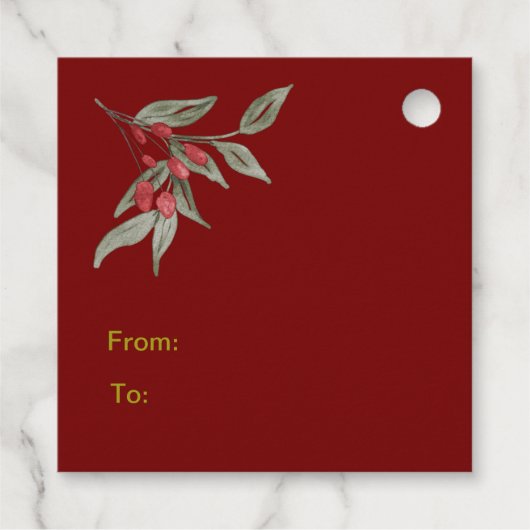 Bouquet der Rose Geschenkanhänger (Rückseite)