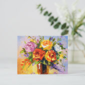 Bouquet der Rose Postkarte (Stehend Vorderseite)