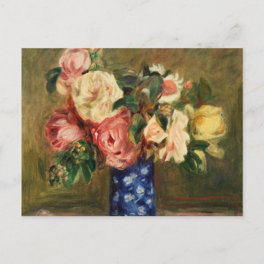Bouquet der Rose Renoir Impressionist Art Malerei Postkarte (Vorderseite)