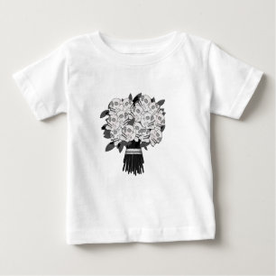 Bouquet der Rose Schwarz und Weiß Baby T-shirt