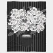 Bouquet der Rose Schwarz und Weiß Fleecedecke (Vorderseite)