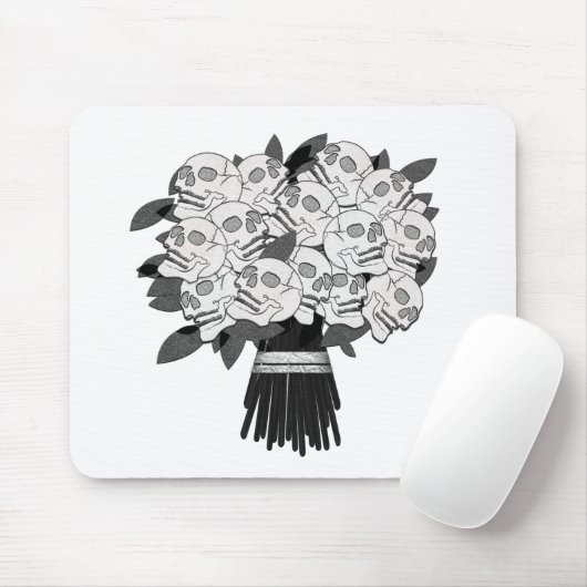 Bouquet der Rose Schwarz und Weiß Mousepad (Mit Mouse)