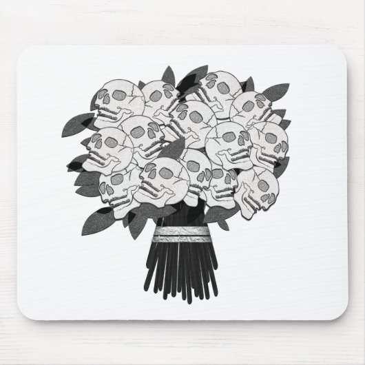 Bouquet der Rose Schwarz und Weiß Mousepad (Vorne)