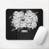 Bouquet der Rose Schwarz und Weiß Mousepad (Mit Mouse)