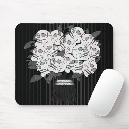 Bouquet der Rose Schwarz und Weiß Mousepad (Mit Mouse)