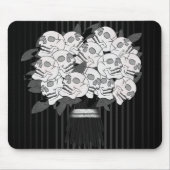 Bouquet der Rose Schwarz und Weiß Mousepad (Vorne)