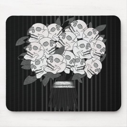 Bouquet der Rose Schwarz und Weiß Mousepad (Vorne)