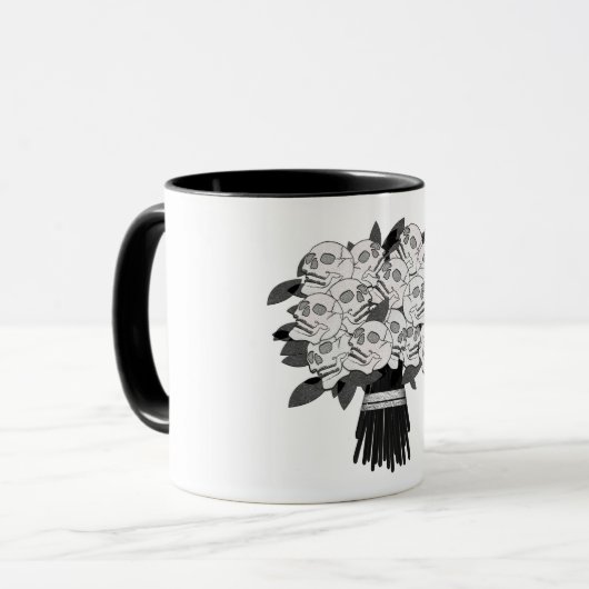 Bouquet der Rose Schwarz und Weiß Tasse (Vorderseite Links)