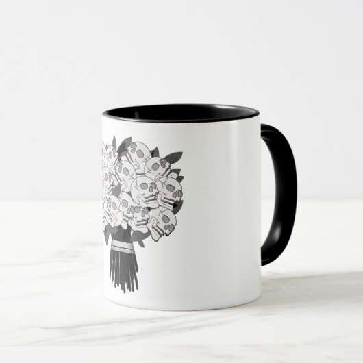 Bouquet der Rose Schwarz und Weiß Tasse (VorderseiteRechts)