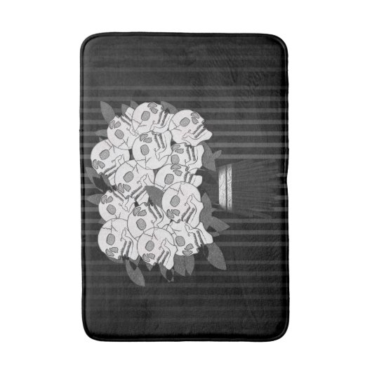 Bouquet der Rose Schwarz & Weiß Badematte (Vorderseite Vertikal)