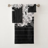 Bouquet der Rose Schwarz & Weiß Badhandtuch Set (Insitu)