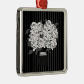 Bouquet der Rose Schwarz & Weiß Ornament Aus Metall (Rechts)