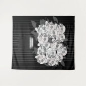 Bouquet der Rose Schwarz & Weiß Wandteppich (Vorderseite (Horizontal))