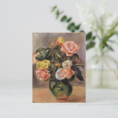 Bouquet der Rose von Pierre-Auguste Renoir Postkarte (Stehend Vorderseite)