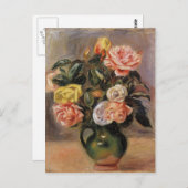 Bouquet der Rose von Pierre-Auguste Renoir Postkarte (Vorne/Hinten)