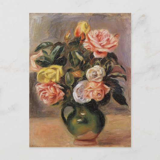 Bouquet der Rose von Pierre-Auguste Renoir Postkarte (Vorderseite)