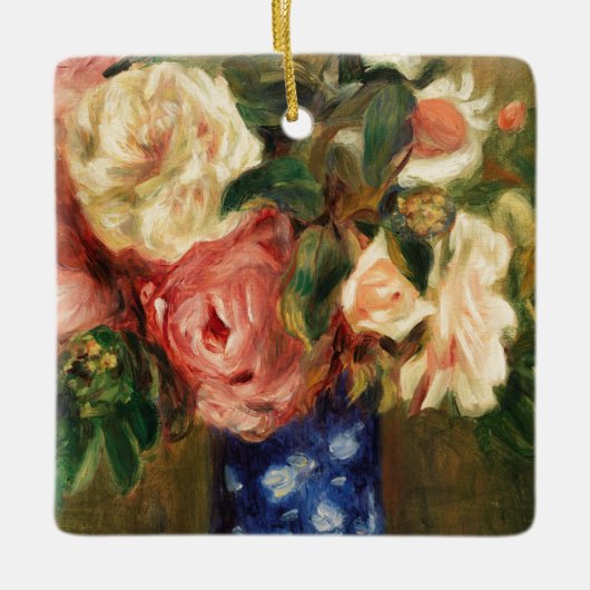 Bouquet der Rose von Renoir Impressionist Malerei Keramikornament (Vorderseite)