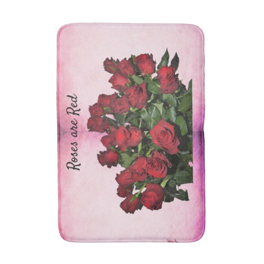 Bouquet der rote Rosen Badematte (Vorderseite Vertikal)