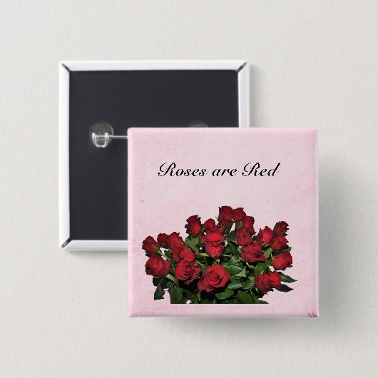 Bouquet der rote Rosen Button (Vorne & Hinten)