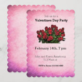 Bouquet der rote Rosen Einladung (Vorne/Hinten)