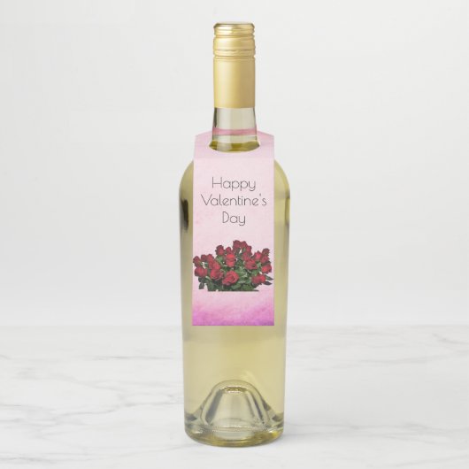 Bouquet der rote Rosen Flaschenanhänger (Auf Flasche)