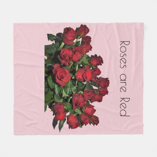 Bouquet der rote Rosen Fleecedecke (Vorderseite (Horizontal))