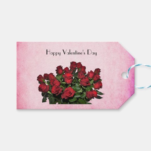 Bouquet der rote Rosen Geschenkanhänger (Vorderseite (Horizontal))