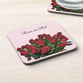 Bouquet der rote Rosen Getränkeuntersetzer (Linke Seite)