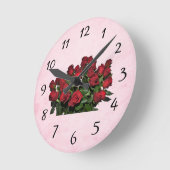 Bouquet der rote Rosen Runde Wanduhr (Winkel)