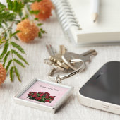 Bouquet der rote Rosen Schlüsselanhänger (Seite)