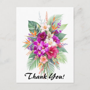 Bouquet der schönen tropischen Blume Vielen Dank Postkarte